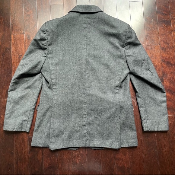 2023 JOS A BANK Gray Check blazer coat 42R Wool snd Cashmere Slim Fit - Picture 4 of 9